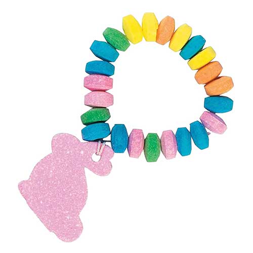 Easter Bunny Candy Bracelets – Stretchable Fruity Candy Bracelets – Multicolor Assortment – Perfect Easter Basket Filler & Party Favor– Pack of 12 Pieces