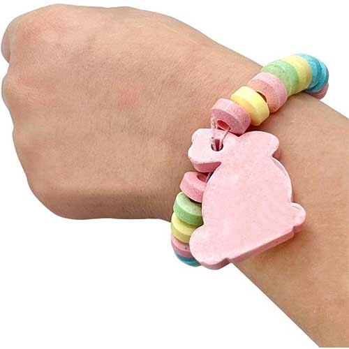Easter Bunny Candy Bracelets – Stretchable Fruity Candy Bracelets – Multicolor Assortment – Perfect Easter Basket Filler & Party Favor– Pack of 12 Pieces
